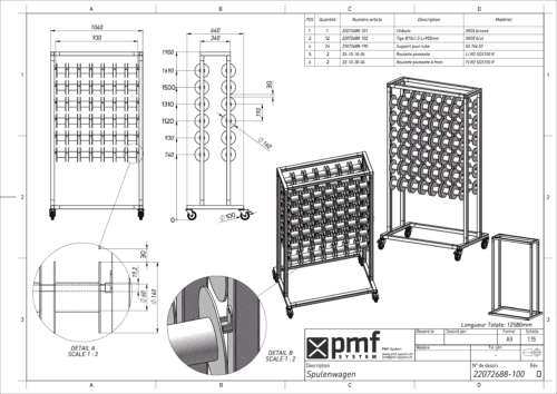 carrello elettrico a bobina di linea - piano