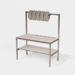 Etabli de packaging avec supports pour rouleaux