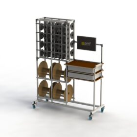 Wagen zur Lagerung und zum Schneiden von elektrischen Drähten