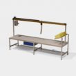 Table réglable en hauteur avec portique de soudage et système d'aspiration