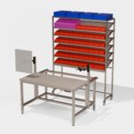 Etabli avec chariot et système de levage synchronisé